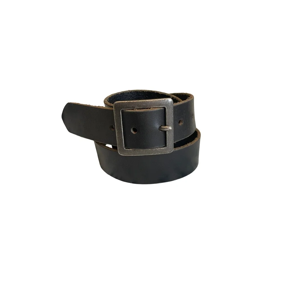 Mossimo Supply Co Black Genuine Leather Belt Square Buckle Made in USA Mens 38
